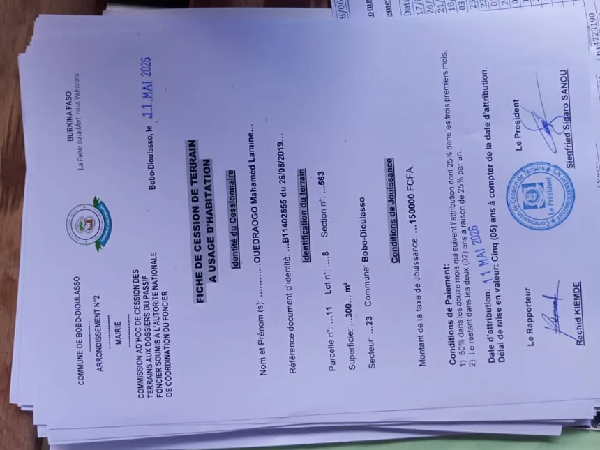 PARCELLE À VENDRE DE 300m² À BOBO-DIOULASSO