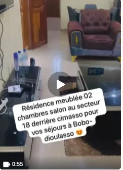 Résidence meublé à bobo 25.000F la nuité