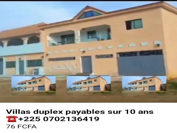 Promotion immobilière vente des Villas duplex appartements 