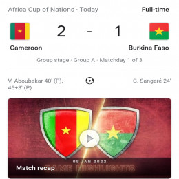 Can 2022 Cameroun vs Burkina Faso 